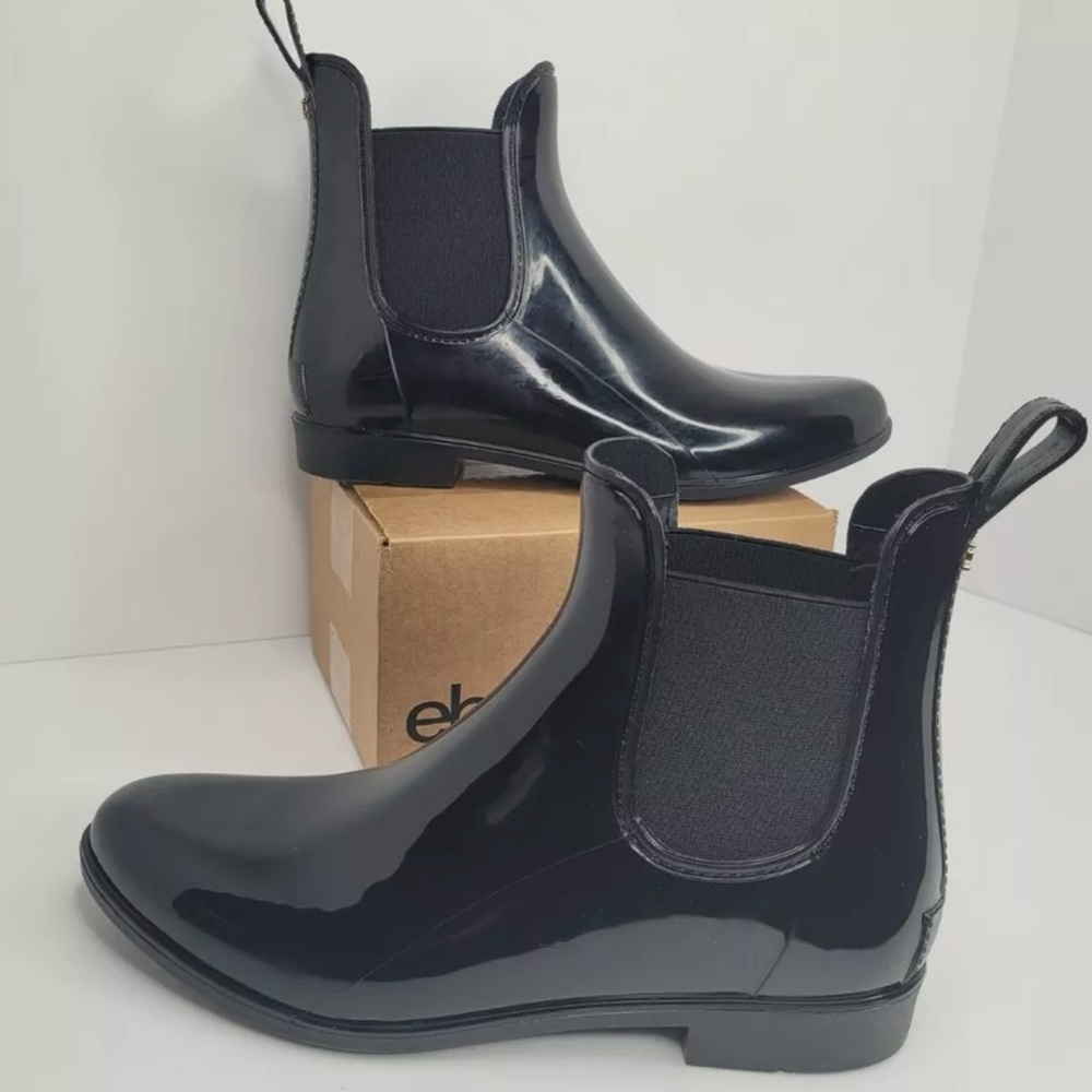 NEW Sam Edelman Tinsley Black Rain Boots, Size EU 35 US 5M